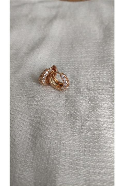 Enna Çelik Taşlı Halka Küpe