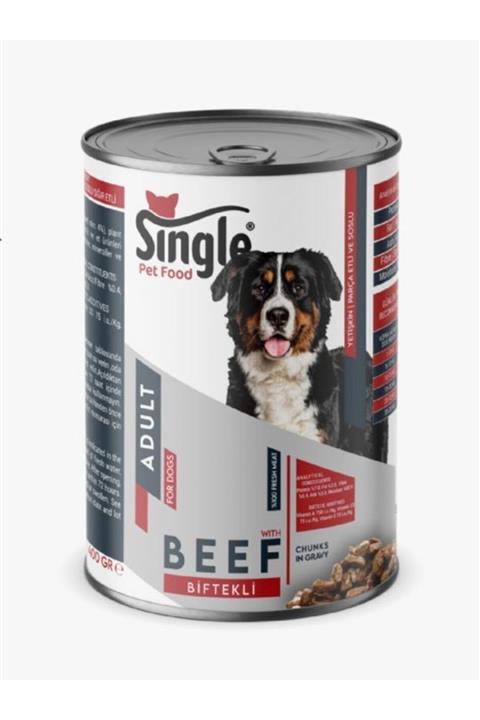 SINGLE Köpek Konservesi Biftekli 400 Gr 1 Adet
