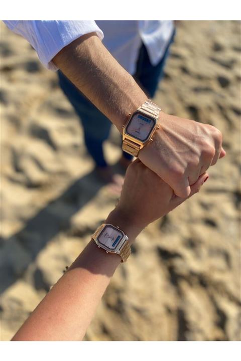 ESAVEN Vintage Kare Unisex Rose Sevgili Saatleri