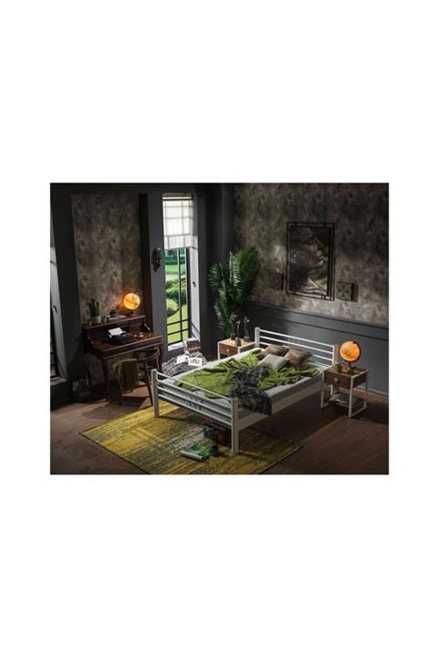 Vivense Unimet Asos Çift Kişilik Metal Karyola Beyaz 160x200