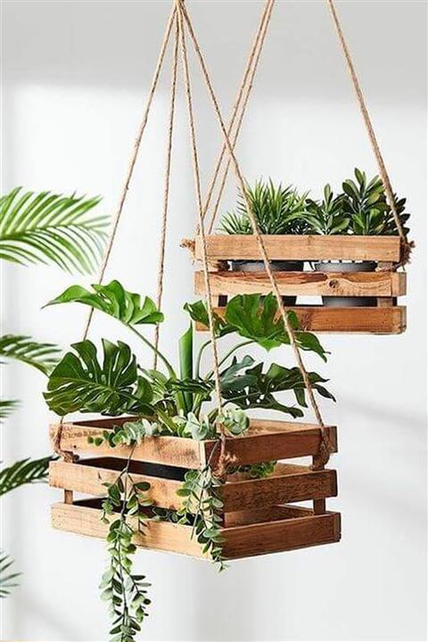 CRAB Ahşap Dekoratif Çiçek Rafı