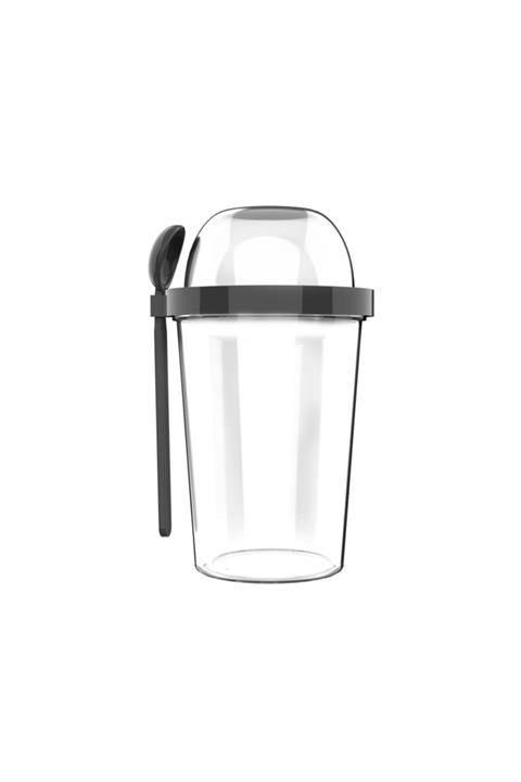 POPPARD Capsule 450 mL + 100 mL  Siyah Atıştırmalık Kabı