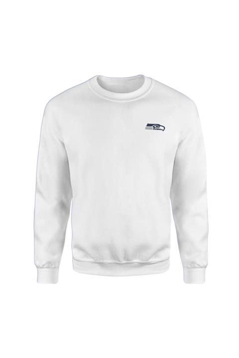 NSJ SPORTIVE Seattle Seahawks Superior Logo Beyaz Sweatshirt