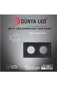 DÜNYA LED Hs.2602/s Ar111 Led Boş Siyah Kasa Ikili