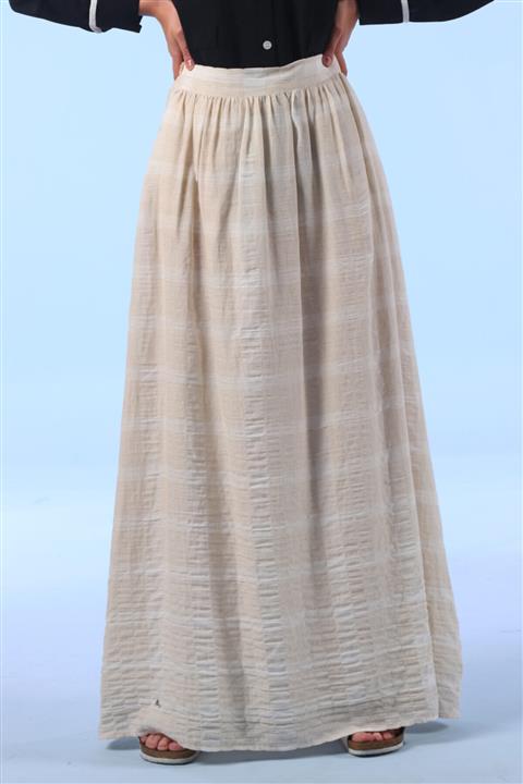 Tekbir 19y201 Etek 40ve 44 Yeni Gofre Naturel