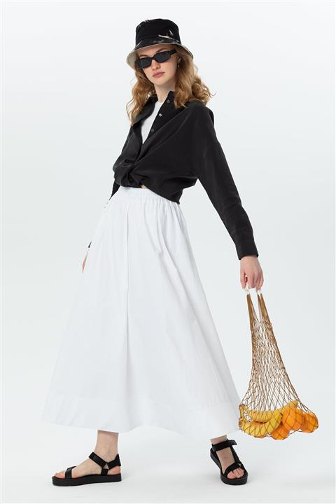 Ui Lole Kadın Ekru  Pamuklu Etek