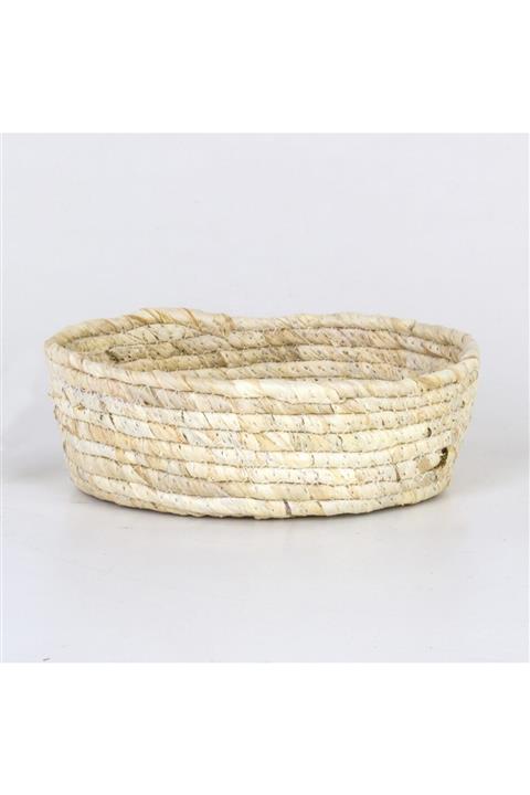 Evistro Dekoratif Oval Hasır Sepet 26x22x10cm