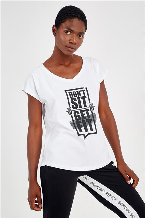 MARATON Kadın Beyaz Gym T-shirt