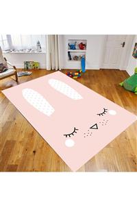 BKkids Pudra Kirpikli Tavşan Figürlü Çocuk Odası Halısı