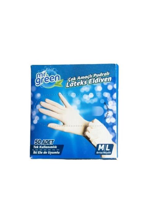 Lokums Lateks Pudralı Eldiven 50 Li