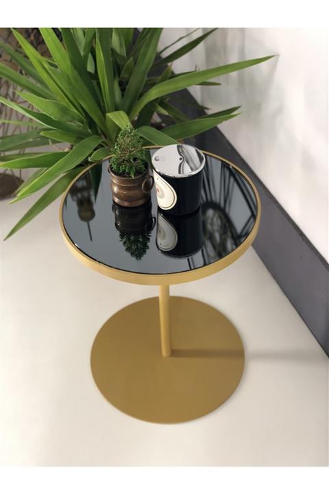 bozkurt design Round Gold Sehpa