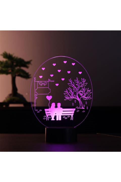 BYLAMP Bank Ağaç Led Masa Lambası (7 Farklı Işık Rengi)