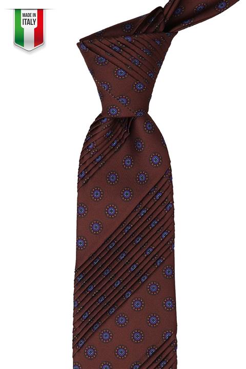 La Pescara Kahve Motif Desen Piliseli Kravat CRK77