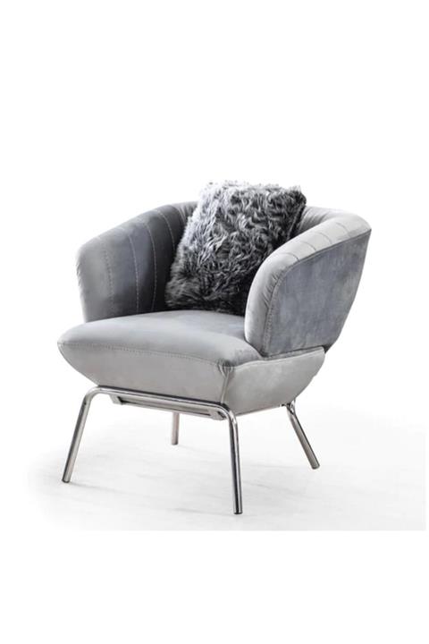 PALAZZO Missworble Berjer Tekli Koltuk Gri