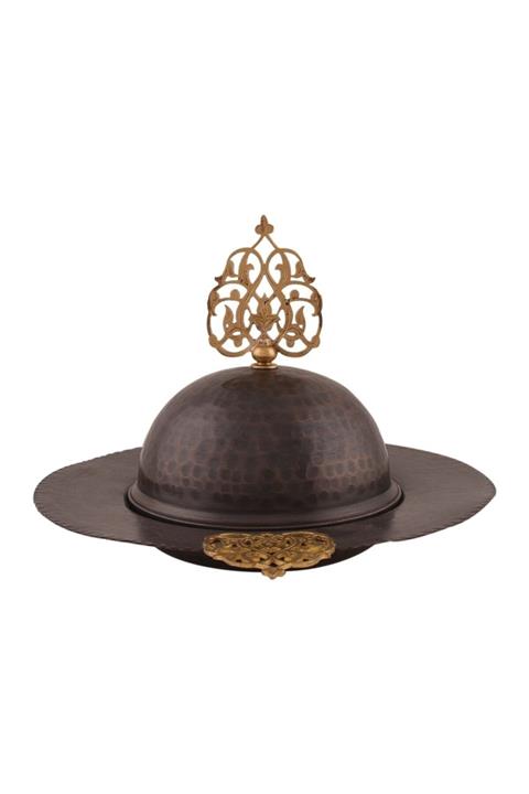 nusnus Bakır Orta Boy Kenarı Desenli Küre Lokumluk