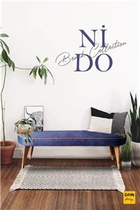 Zem Nido Bench Blue - Masif Ahşap Ayaklı 120 Cm L6010