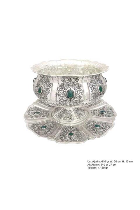 Ouis silver Lale Motifli Gümüş Boller