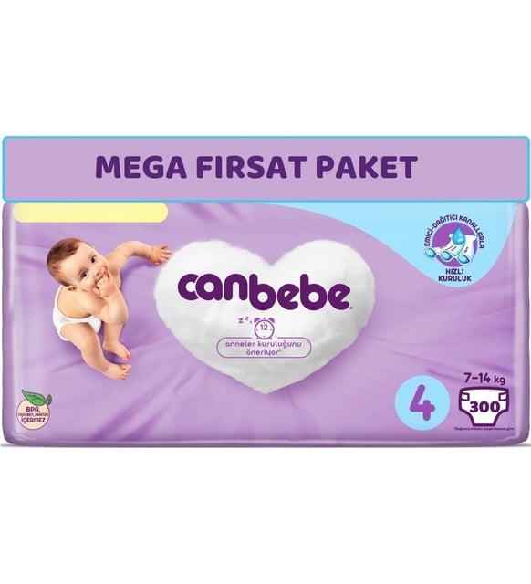 Canbebe Bebek Bezi Beden:4 (7-14kg) Maxi 300 Adet Mega Fırsat Pk