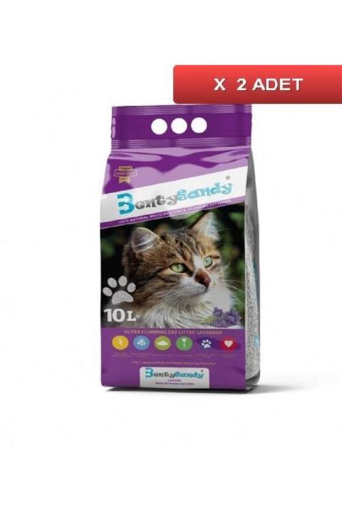 BentySandy Lavanta Kokulu Ince Bentonit Kedi Kumu 10 Lt (2 Adet)