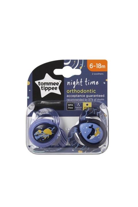 tommee tippee Night Time Ortodontik Gece Emziği 2'li 6-18 Ay