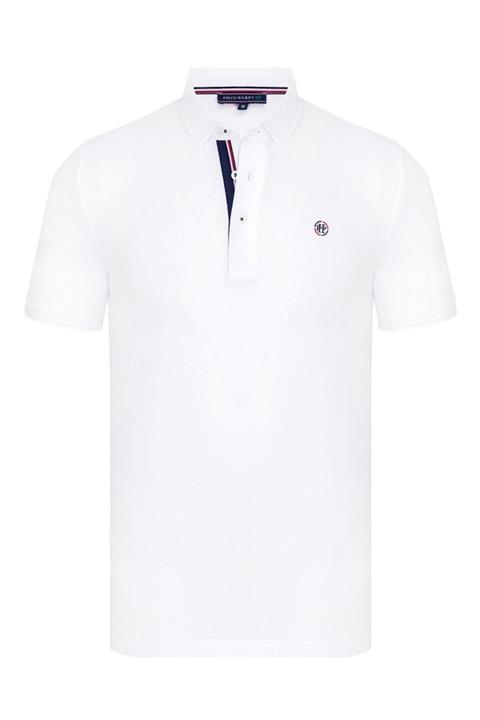 Felix Hardy Regular Fit, Beyaz, Iç Yakası Çizgi Detaylı, Kısa Kollu Polo T-shirt