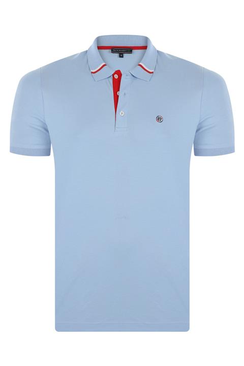 Felix Hardy Erkek Mavi Kısa Kollu Polo Tişört