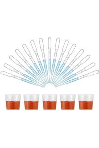 OkulStore Plastik Dereceli Pastör Pipeti 3 Ml X 15 Adet + 5 Numune Kabı