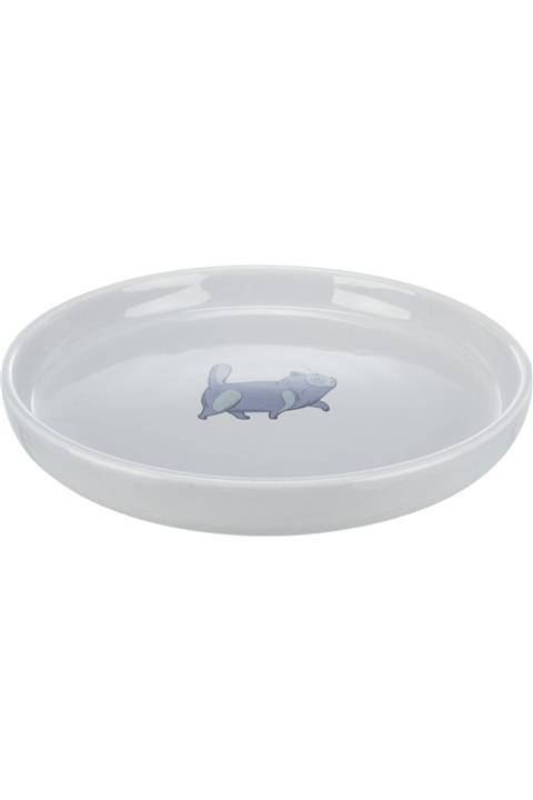 Cambridge Polo Club Trixie Kedi Seramik Mama Kabı, 0,6lt/ø23 Cm, Gri