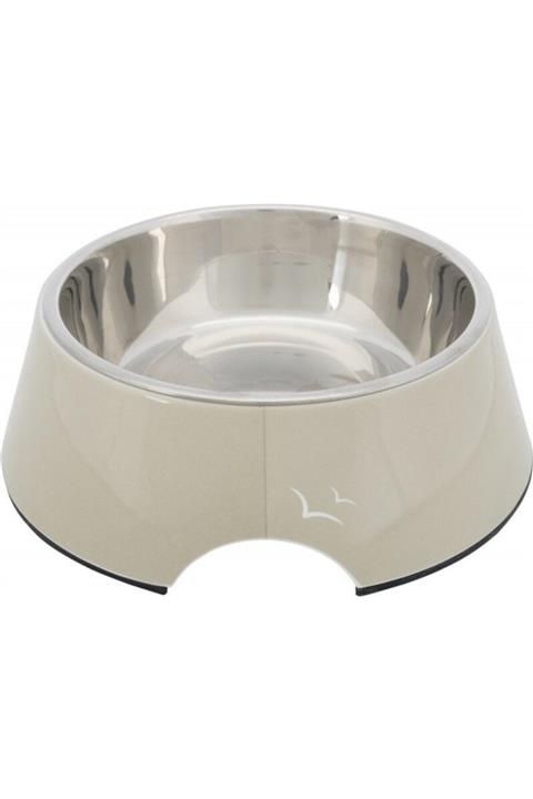 Cambridge Polo Club Trixie Köpek Mama Ve Su Kabı, Melamin/paslanmaz Çelik, 0.8lt/ø22cm, Kum Beji