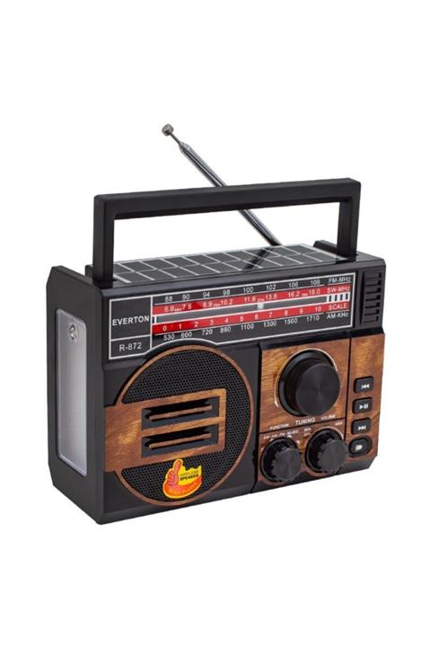 Alışverişpratik Everton Rt-872 Solar Panelli Müzik Kutusu Usb – Sd – Fm - Sw