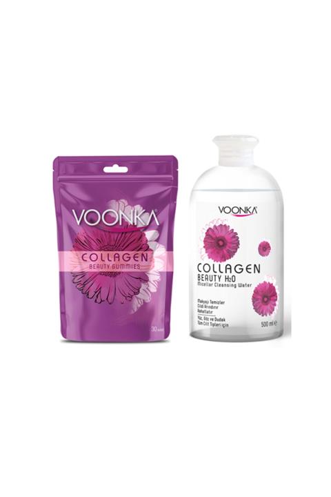 Voonka Hidrolize Kollajen Içeren Takviye Edici Gıda 30 Tablet + Collagen H2o Makyaj Temizleme Suyu 500 ml
