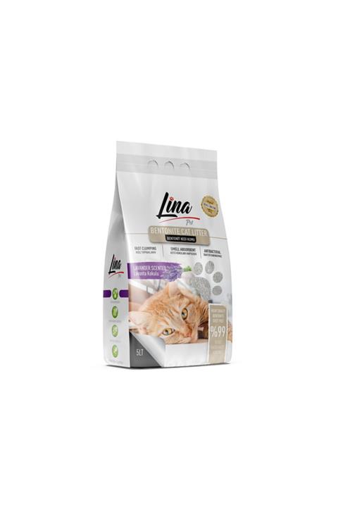 Lina Süper Topaklanan Bentonit Ince Taneli Lavanta Kokulu Premium Kedi Kumu 5 Lt.