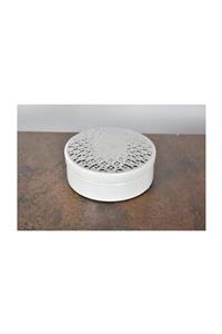 SETABIANCA Prowhite Round Dekor Şekerlik Silver Küçük 20 x 20 x 8 cm