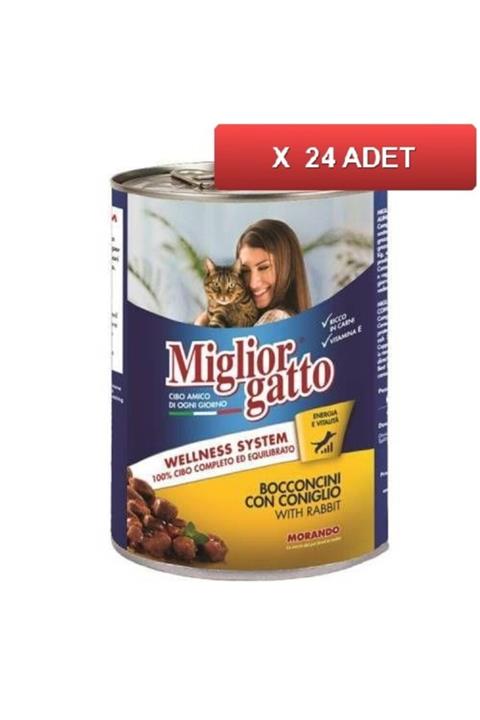 Miglior Gatto Tavşanlı Kedi Konservesi 405gr (24 Adet)