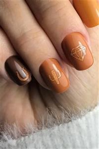 Artikel Bronz Karışık Şekiller Metalik Tırnak Sticker, Nail Sticker, Nail Art