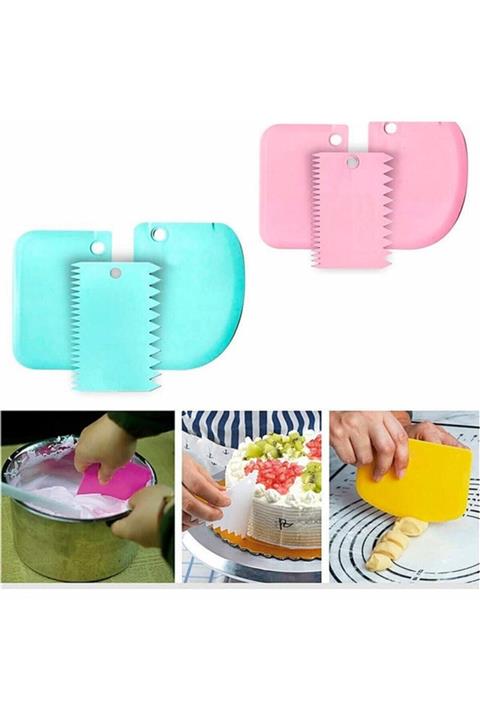 Çokuygunuz Hamur Ve Pasta Şekillendirici 3 Parça Spatula Seti