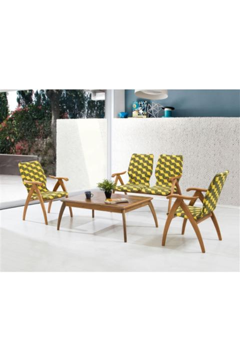 Onurdesign Ahşap Iskandinav Balkon Oda Bahçe Oturma Seti Dinlenme Koltukları