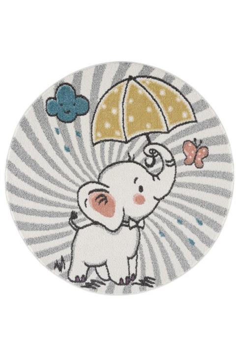 vinosahome Vinosa Home Anıme Yuvarlak Sevimli Fil Desenli Bebek Ve Çocuk Odası Halısı
