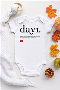 BabyLimon Unisex Bebek Beyaz Dayı Baskılı Kısa Kol Çıtçıtlı Body Zıbın