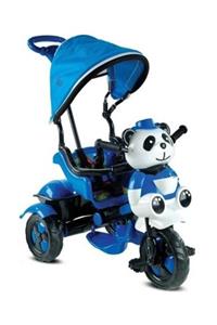 BabyHope Unisex Mavi 127 Little Panda Ebeveyn Kontrollü Tenteli Müzikli Tricycle Üç Teker Bisiklet