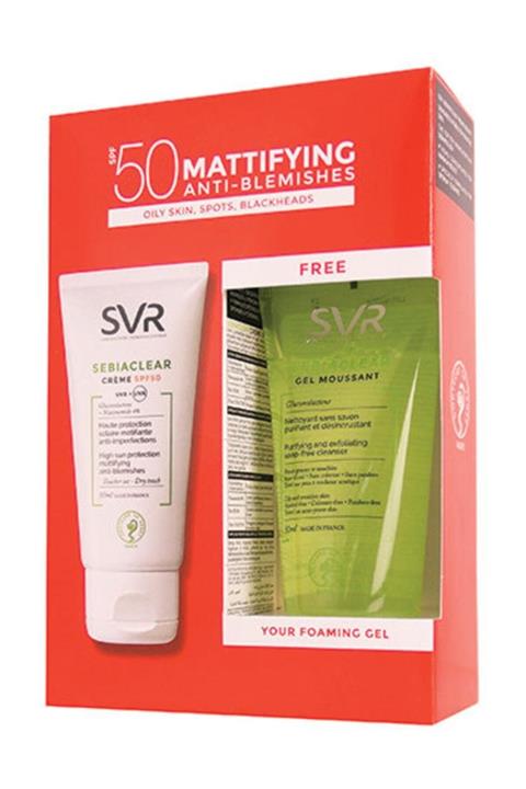 SVR Sebiaclear Spf50 Creme 50ml + Sebiaclear Gel Moussant 50ml Hediye