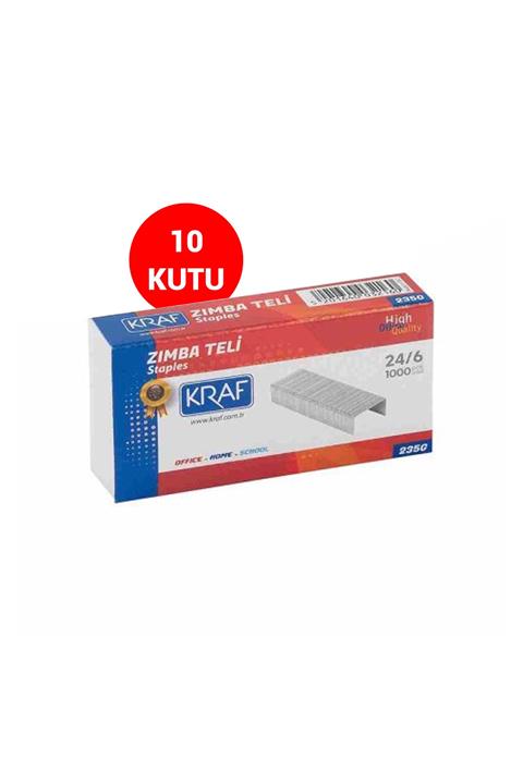 KRAF 235g Zımba Teli No: 24/6 Beyaz 1000'li X 10 Kutu