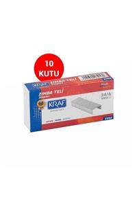 KRAF 235g Zımba Teli No: 24/6 Beyaz 1000'li X 10 Kutu