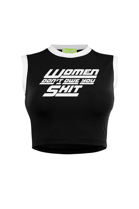 Surge Kadın Siyah Feminist Crop Üst