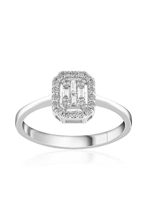 Luziana Pırlanta 0,18 Karat Baget Pırlanta Yüzük