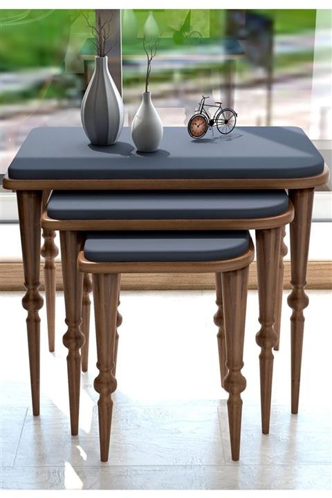 AhlasHomeDeco Zigon Sehpa Antrasit Gri