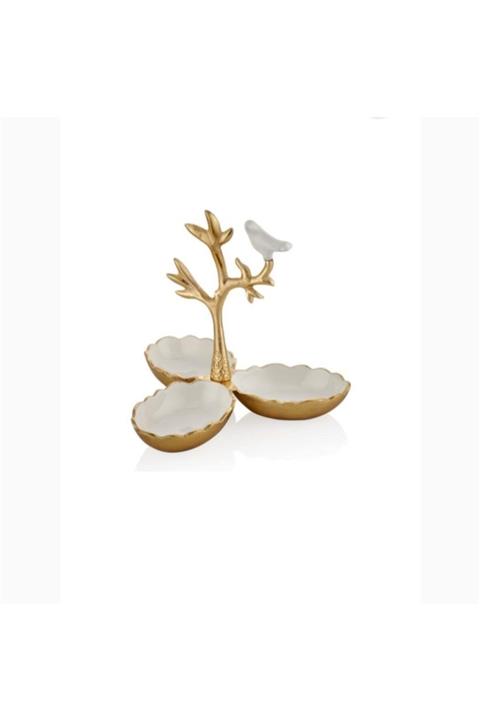 Rdv Home Metal Beyaz 3 Lü Sunumluk