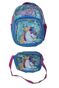 GENÇ Unicorn Magic Dreams 3 Gözlü Ilkokul Beslenme Çantalı Takım Mavi 37 X 28 Cm