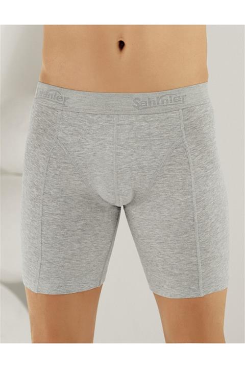 Şahinler Erkek Gri Likralı Uzun Boxer ME114