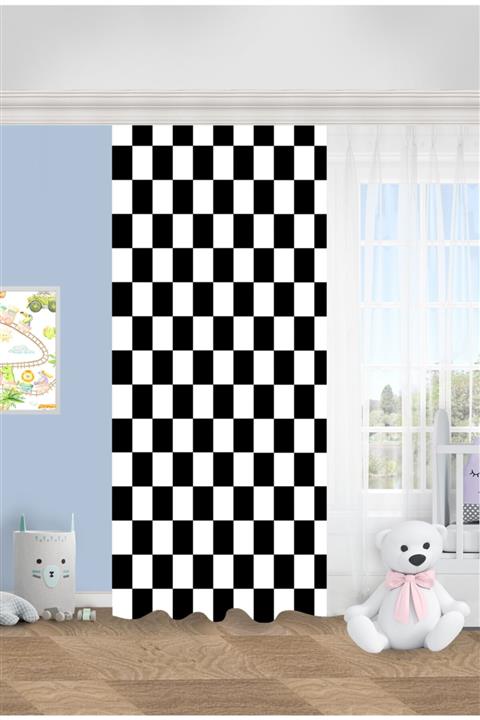 Jungle Halı Damalı 140x275 Çocuk Odası Fon Perde